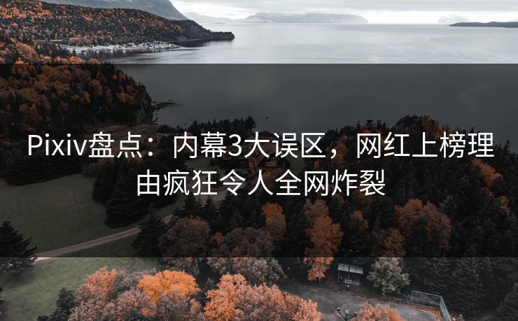 Pixiv盘点：内幕3大误区，网红上榜理由疯狂令人全网炸裂