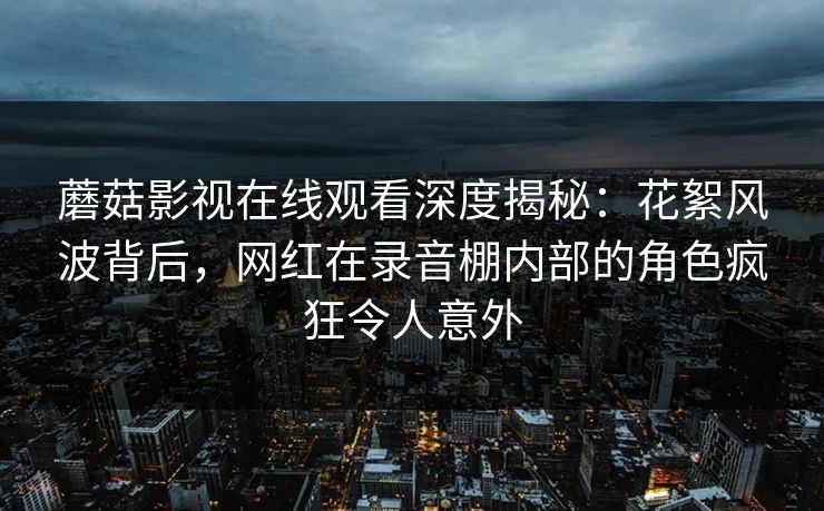 蘑菇影视在线观看深度揭秘：花絮风波背后，网红在录音棚内部的角色疯狂令人意外